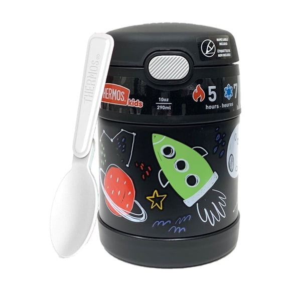 Thermos FUNtainer Pot Alimentaire en Acier Inoxydable 10 Oz/290 ml avec Cuillère Pliable, Espace