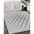 thumbnail image 3 of Ahgly Company Tapis de Zone Rond Gris Transitionnel pour Intérieur Lavable à la Machine, 5 Pieds Rond, 3 of 7