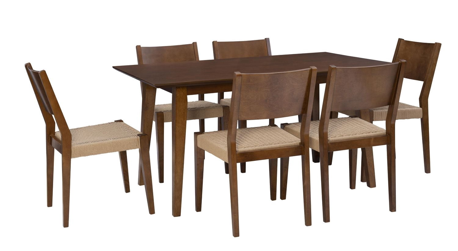 Ensemble de salle à manger 7 pièces Parisi, Marron