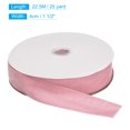 thumbnail image 2 of Unique Bargains Velvet Ribbon 1 1/2 Inch x 25 Yard Single Face Spool Silky DIY Crafts Gift Wrapping Bow Decoration Light Pink, 2 of 5