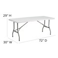 thumbnail image 2 of 30''W x 72''L Bi-Fold Granite White Plastic Folding Table, 2 of 8