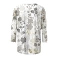thumbnail image 4 of CEHVOM T-shirt Ample Imprimé Mode Femme Manches 3/4 Mi-Longueur Blouse Col Rond Hauts Décontractés Liquidation, 4 of 5