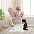thumbnail image 4 of Gymax Baby Nursery Relax Rocker Rocking Chair Glider & Ottoman Set w/ Cushion Pink, 4 of 10