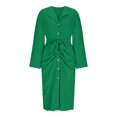 thumbnail image 4 of cfhntfmh Robes Décontractées pour Femmes Élégantes à Col Manches Longues Chemises Boutonnées Robe Mode Ceinturée Longueur Midi, 4 of 6