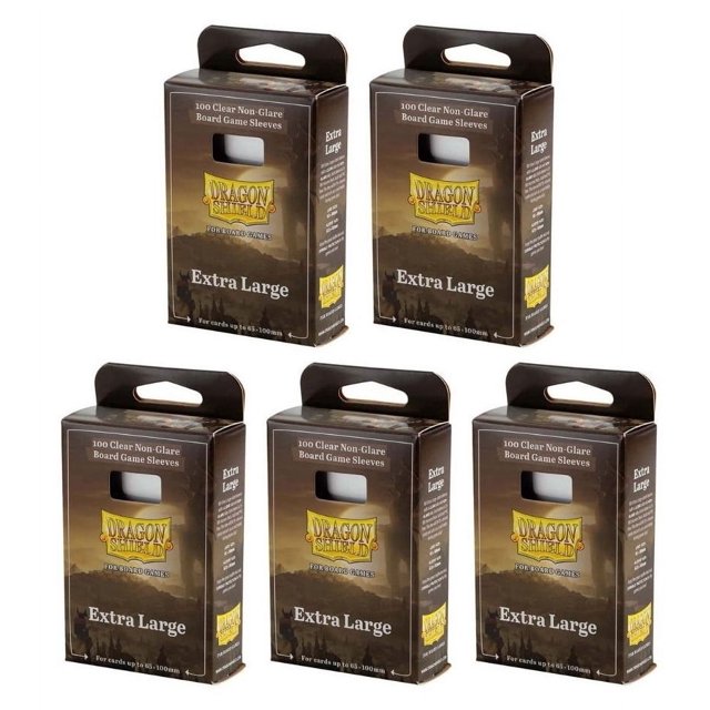 5 Packs Dragon Shield Board Game Sleeves 100 ct Extra Large Size Card Sleeves Value Bundle!