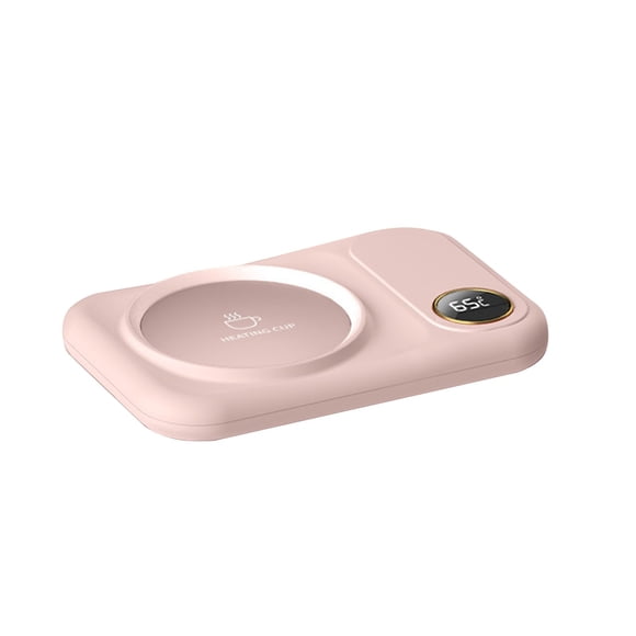 Soucoupe Chauffe-Tasse à Café Chauffante Rose avec Thermostat et Trois Réglages de Température, Arrêt Automatique après Huit Heures pour Diverses Tasses et Mugs en Rose