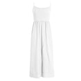 thumbnail image 4 of Robe Longue à Bretelles Spaghetti Échancrée pour Femme, Décontractée, Sans Manches, Maxi, Femmes (Blanc TG), 4 of 4
