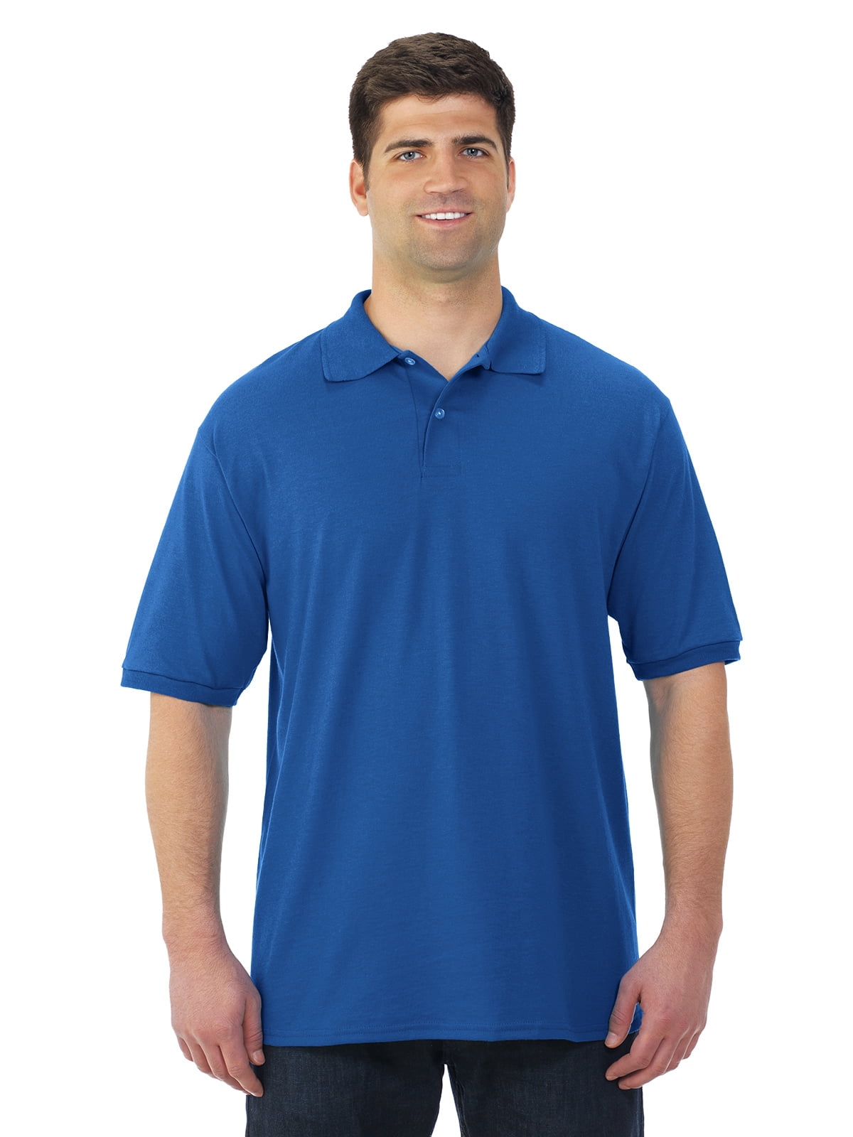 Jerzees Mens SpotShield Short Sleeve Jersey Sport Shirt, 2X, Royal