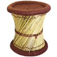 thumbnail image 1 of Natural Geo Moray Accent Stool - Handwoven Rusty Red, 1 of 5