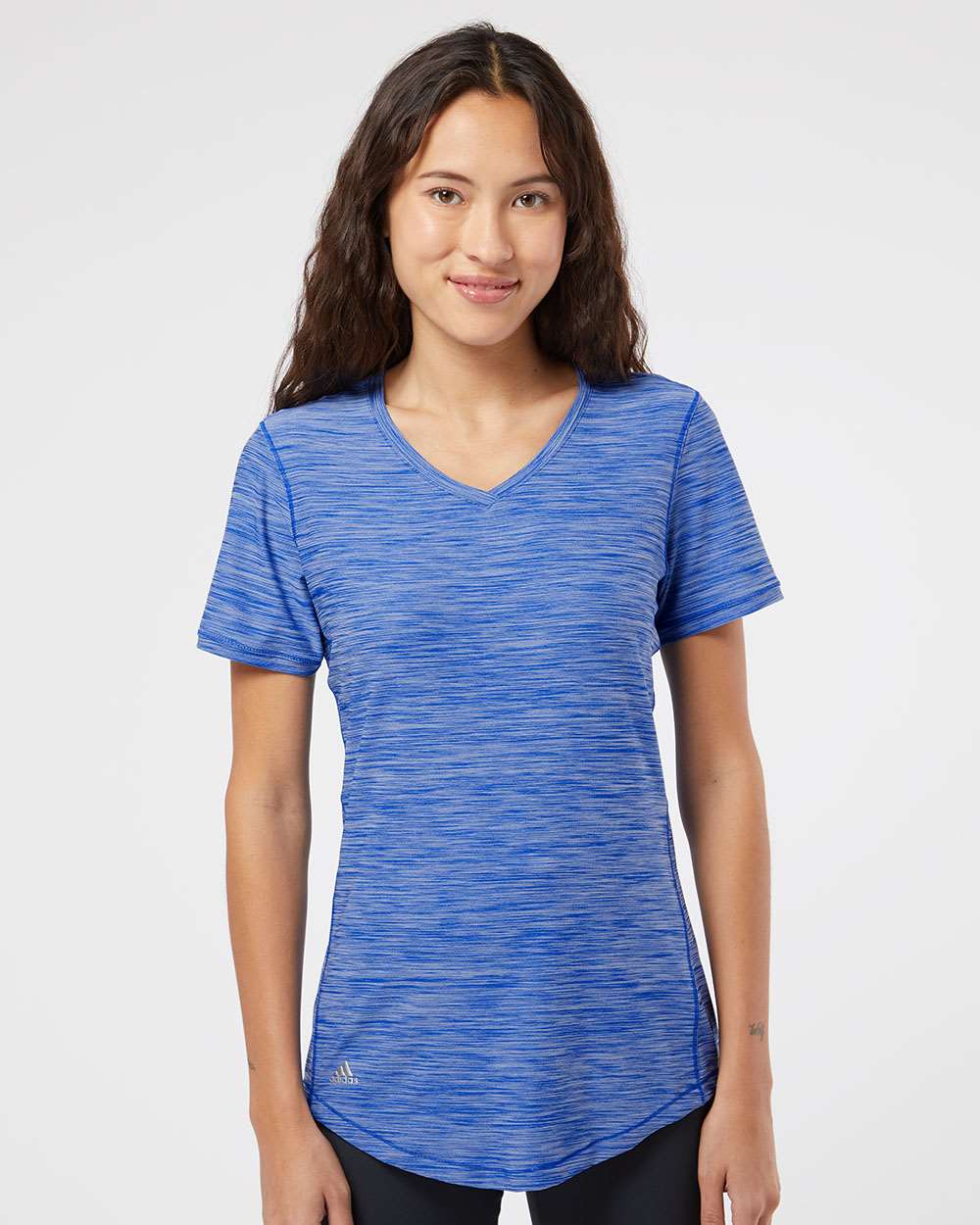 T-Shirt Technique à Col en V pour Femmes, m, Mélange Royal Collégial