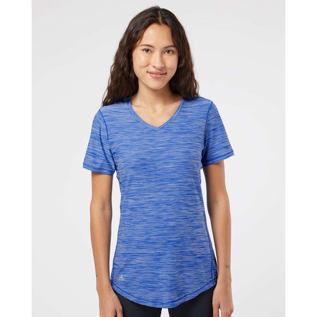 T-Shirt Technique à Col en V pour Femmes, m, Mélange Royal Collégial