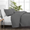 thumbnail image 4 of Bare Home Quilt Set - 3 Piece - Diamond Stitched Bedspread Coverlet - King, Gray, 4 of 4