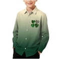 thumbnail image 1 of RXMEKW Chemise à Manches Longues Imprimée de la Saint-Patrick pour Garçons avec Col Rabattu, 95 % Coton 5 % Élasthanne, Vert, 1 of 7