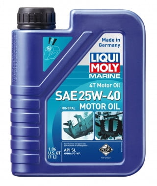 Liqui Moly Oil 20546 Marine 4T; SAE 25W-40; 1 Liter Bottle; Single