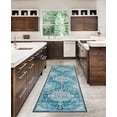 thumbnail image 4 of Sariah 2' x 8' Washable Runner, Teal and Ivory, 4 of 6