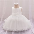 thumbnail image 4 of Robe d'Été pour Filles Bébé Sans Manches Nœud Papillon Robe de Danse Douce Robe de Fête Filles Blanc 6-12 Mois, 4 of 6