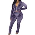 thumbnail image 1 of Honganda Slim Pleated Zipper Hooded Top and Pants Two-piece Suit, 1 of 6