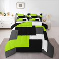 thumbnail image 1 of Erosebridal Modern Abstract Bedding Full Comforter Set, Square Geometric Bedding Sets Full with Comforter, Green Yellow Reversible Down Comforter, Ultra Soft Bedroom Decorative, 3pcs, 1 of 8