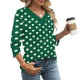 thumbnail image 4 of Fewfanhot Hauts pour Femmes à Manches 3/4, Mode d'Automne, Tunique à Col en V, Tenue de Bureau Décontractée, Chandail à Enfiler, 4 of 9