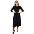 thumbnail image 2 of Bimba Kurta Kurti Droite en Rayonne pour Femmes, Manches 3/4, Blouse Décontractée d'Été, 2 of 9