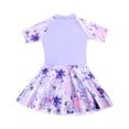 thumbnail image 3 of Kid Girl Bathing Suits Rash Guard Ruffle Floral Pattern Long Sleeve Sun Protection Bathing Suit for Girls XXXL, 3 of 8