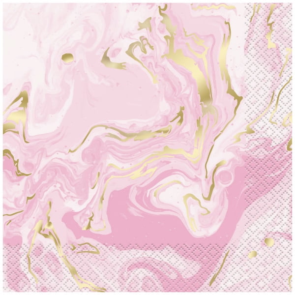Serviettes de table en marbre rose, 16 ct