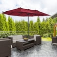 thumbnail image 2 of Outsunny Parasol de Terrasse Double Face de 4,5 m (15 Pi), Rouge Bordeaux, 2 of 10