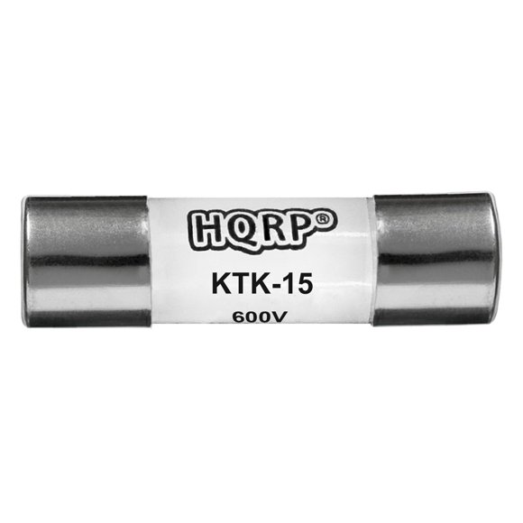 HQRP KTK-15 Midget Fast-Acting Digital Multimeter Fuse 15 A 600V 100kA IR Replacement for Bussmann KTK15, Limitron KTK-15A, Littelfuse KLK15 Compatible with Fluke P/N 892583, 3478712, Tektronix