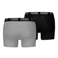 thumbnail image 2 of PUMA Men Boxer Trunks, 2-Pack - Everyday Basic Boxers 2P, Cotton Stretch, Solid Colour Black/Grey M (Medium), 2 of 7