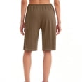 thumbnail image 3 of Plebaso Knee Length Shorts for Women Drawstring Lounge Long Shorts Summer Athletic Shorts with Pockets, 3 of 4