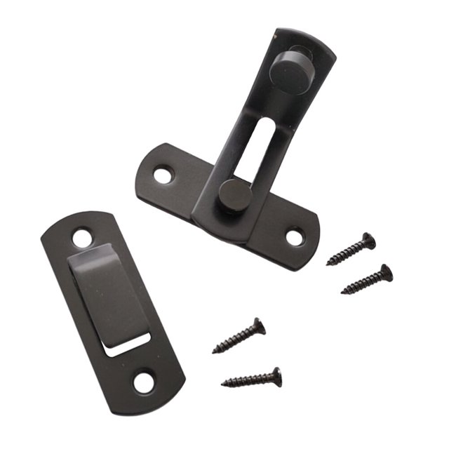 Mobutofu Black Flips Door Sliding Latch 1Pack for 90 Degree Latch and Durable Use