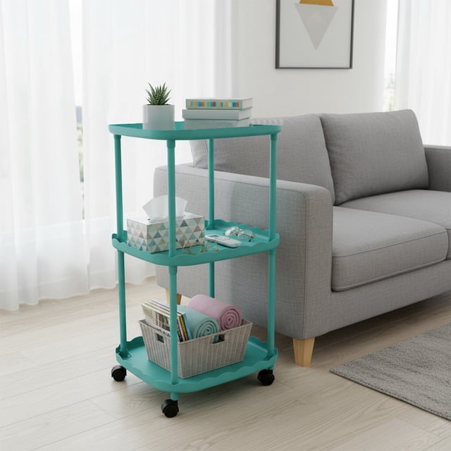 Fwttom Small Plastic Furn Iture, Mini Table Easy Small Apartment Bedside Table Small Table