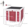thumbnail image 3 of PawHut Wooden Rabbit Hutch Bunny Cage w/ Run & Tray, Red, 3 of 10