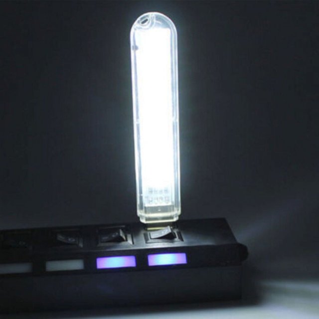 Portable Mini USB LED Lamp 8 Leds Lighting Computer Night Light White/Warm White