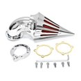 thumbnail image 1 of Krator Motorcycle Chrome Spike Air Cleaner Intake Filter Compatible with All Harley Davidson S&S Carburetors, 1 of 1
