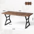 thumbnail image 3 of 71 Inch Industrial Dining Table for 6-8 People, Rectangular Kitchen Table with Engineered Wood Top and Geometric Metal Legs, Farmhouse Table for Dining Room, Kitchen,, 3 of 8