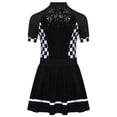 thumbnail image 4 of iiniim Kids Girls Racer Racing Driver Costumes Halloween Cosplay Party Dress Up Shiny Sequins Dance Dress Black 14, 4 of 5