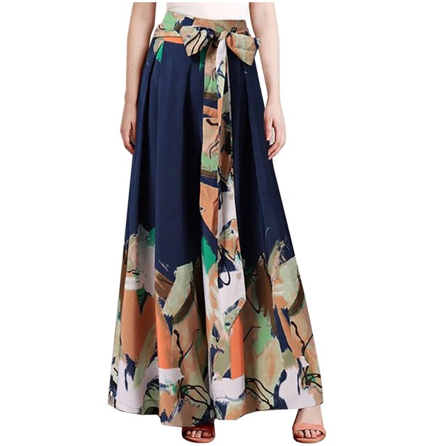 Birdeem Pantalon Décontracté Ample pour Femmes Grande Taille avec Imprimé Patchwork et Nœud