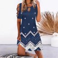 thumbnail image 1 of EGNMCR Robes de Vacances pour Femmes Robe Décontractée Amincissante à Manches Courtes Imprimées Épaules Dénudées, 1 of 5