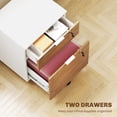 thumbnail image 4 of HOMCOM 2 Drawer File Cabinet with Lock Wheels Hanging Bars Nature Wood, 4 of 10