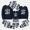 thumbnail image 4 of PatPat Ensembles de Pyjamas de Noël Assortis pour la Famille Bleu Foncé à Manches Longues avec Motif, 4 of 7