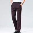 thumbnail image 1 of AherBiu Mens Dress Pants Expandable Waist Silm Fitted Suit Pants with Pockets Stretch Flat Front Trousers, 1 of 5