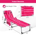 thumbnail image 3 of Goplus 2 PCS Outdoor Folding Chaise 5-Position Lounge Chair with Adjustable Footrest Pink, 3 of 8