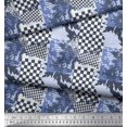 thumbnail image 2 of Soimoi Velvet Fabric Check & Texture Print Fabric by The Yard 58 Inch Wide, 2 of 4