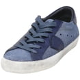 thumbnail image 1 of Philippe Model Espadrilles en Cuir Bleu Pailleté à la Cheville pour Femmes Paris L D Mixage - 7M, 1 of 3
