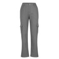 thumbnail image 4 of Besolor Pantalon Cargo Extensible Taille Haute Femme Ample Multiples Poches Jambe Droite Grand Pantalon Pantalon Mode Mode Urbaine, 4 of 6