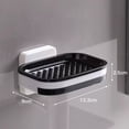 thumbnail image 4 of Bowayaoa Suction Cup Wall Mounted Soap Dish Holder, Double Rows Soap Rack for Bathroom, No Drill Soap Storage Shelf with Drainage, Wall Organizer for Shower, Kitchen Sink, 4 of 7