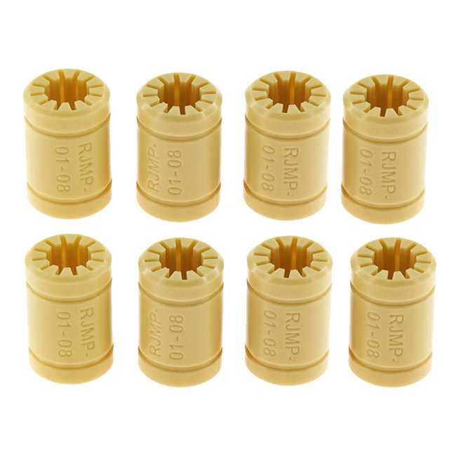 Amdohai 8pcs LM8UU RJMP-01-08 Solid Polymer Bearing 8mm Shaft Plastic Linear Bearing for 3D Printers
