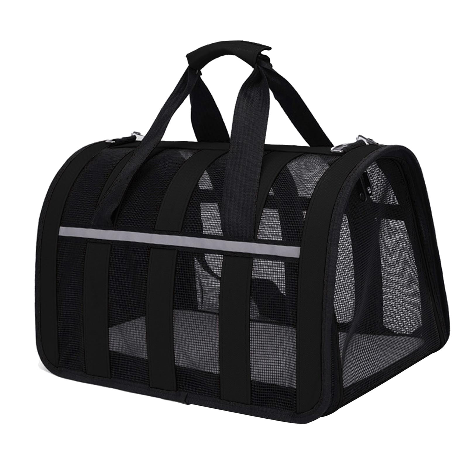 lionlar Dog Carry Bags Foldable Breathable Cat Carrier for Traveling Sightseeing Pet Black