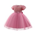 thumbnail image 2 of EGNMCR Vêtements pour Bébé Fille Jupe Longue Bébé Fille Robe de Performance Princesse Nœud Papillon Jupe Robe, 2 of 4